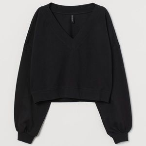 H&M CROPPED V NECK SWEATER